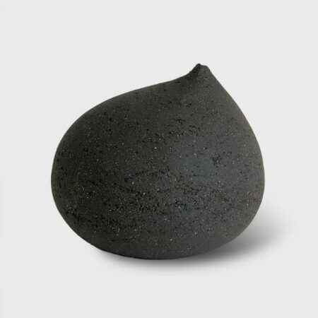 Soliflore boule grès brut noir